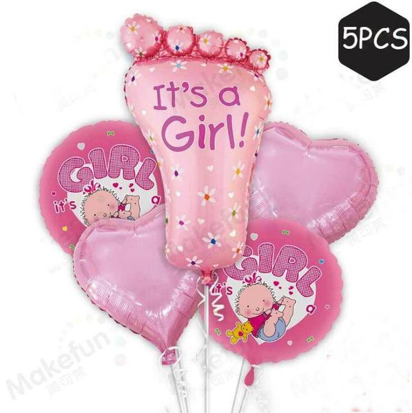 

5шт набор baby shower день рождения тематическая вечеринка decor ее мальчик девочка письма фольга воздушные шары diy декоративные надувные в