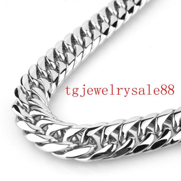 

chains sale 16mm wide curb cuban link chain bracelet or necklace cool mens stainless steel jewelry silver color 7-40"