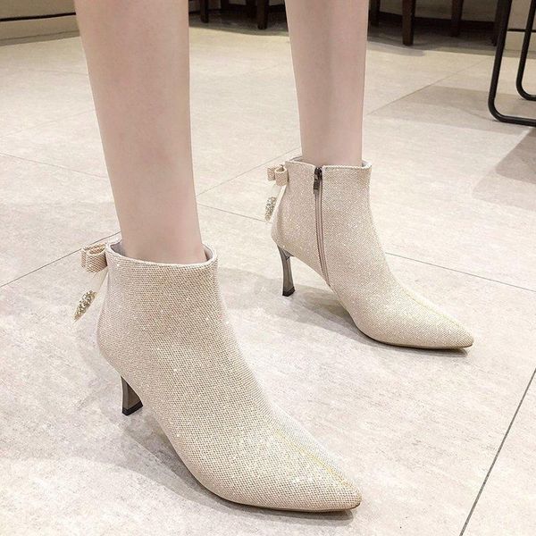 

марка женская обувь кристалл круглый toe женщина плоские ботинки зима обувь добыч женские сапоги-женщины моды середины теленок, Black