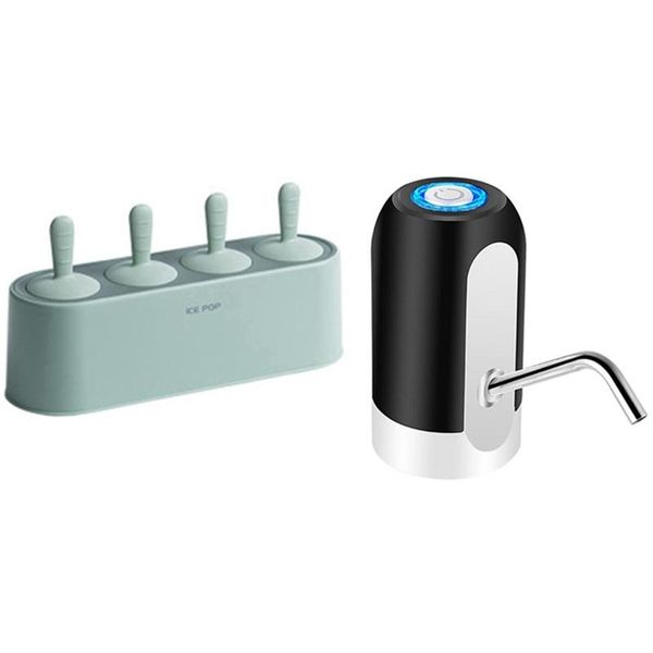 

electric water dispenser portable gallon drinking bottle switch black & silicone stick ice mold