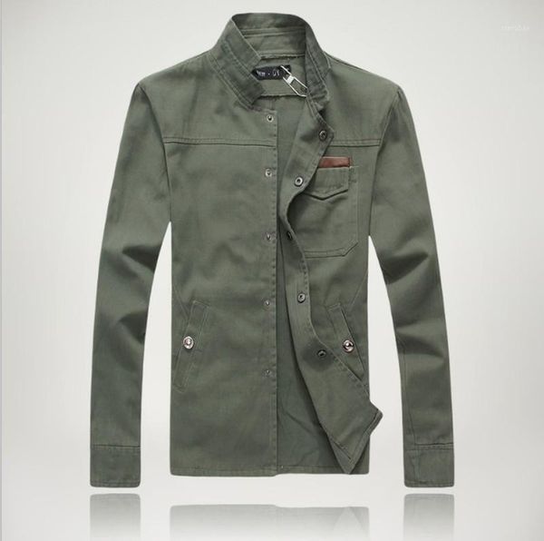 

jacket men's spring autumn stand collar solid color cotton jacket men's youth straight slim fashion casual1, Black;brown