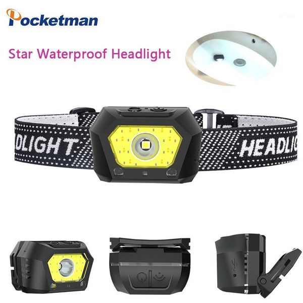 

headlamps super bright sky star led headlamp with sensor smart chip usb charging headlight torch waterproof lantern for camping fishing1