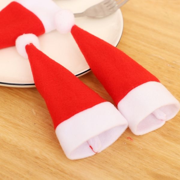 

rue8p cap hat hatwine set wine hat christmas hatand fork bottle party table christmas bottle ornaments buh8c
