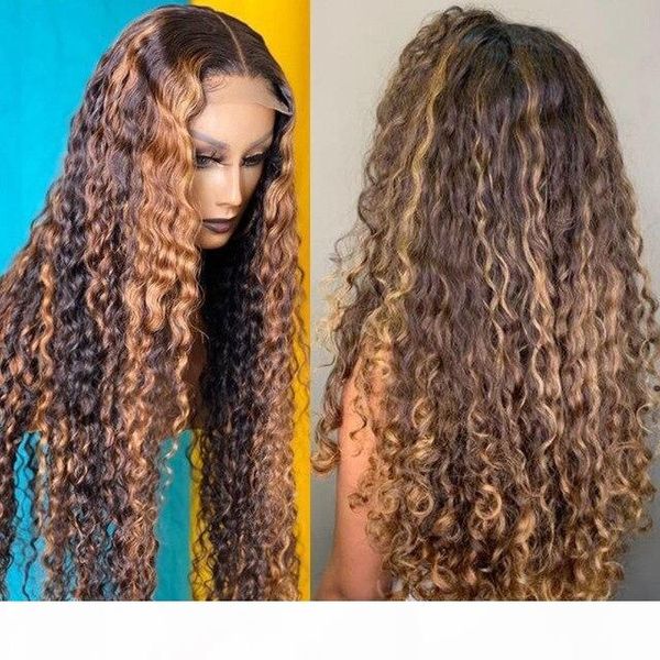 

modern show 13x4 water wave human hair lace front wigs braided wigs for black women omber human hair wigs blonde wig 4 27, Black;brown