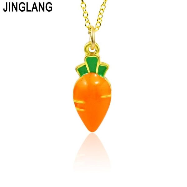 

JINGLANG Fashion Style Vegetables Clavicle Chain Necklace Pendant carrots Earrings Wedding Jewelry Set Top Sell, Silver