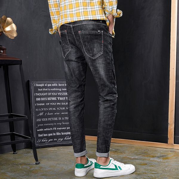 

slim summer thin casual pants men's korean style leggings, Blue
