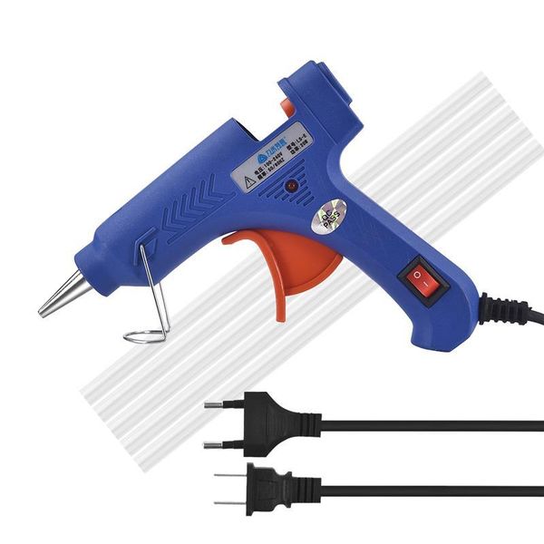 

new 20w mini melt glue gun fit 7mm 7.5mm glue sticks industrial mini guns electric heat temperature repair tool, Black