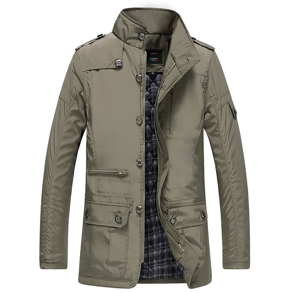 

2021 the new new men's coat 5xl plus size thick cotton neck fine-fitting medium length casual business jacket 8xfs, Black;brown