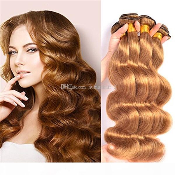 

strawberry blonde цветное объемная волна бразильских волос плетение цвет # 27 honey blonde человеческих волос пучки нет линять, Black;brown