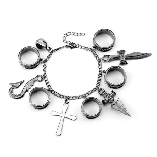 

anime x gothic bracelet for men saber kurapika cosplay bangle bracelet adjustable chain wristbands gift, Golden;silver