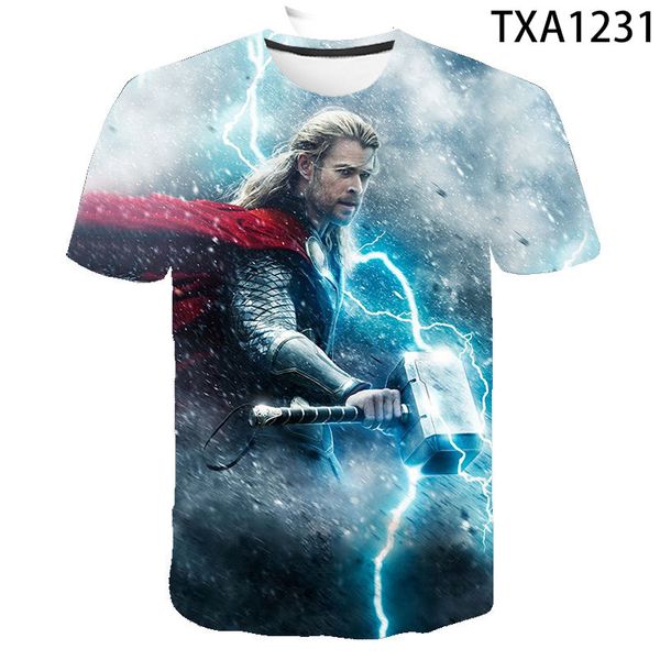 

boy girl thor summer cool 3d print shirts aesthetic humor plus size men clothing