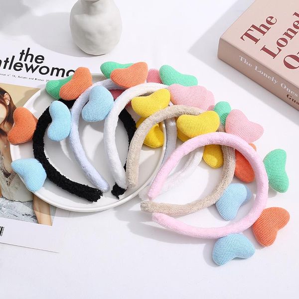 

plush hair hoop love shape headband hair accessories headdress hairband girls fashion sweet ornament head bands 2021 new