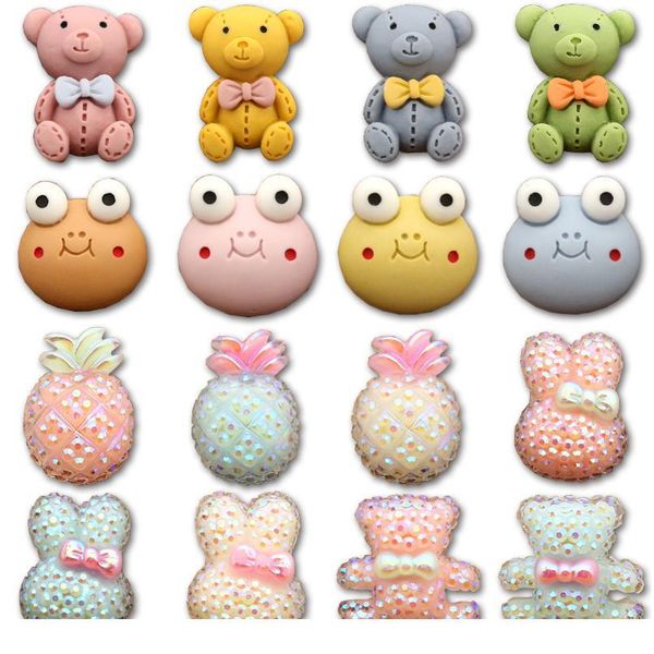 

cartoon frog pine rabbit bear decorative children's buttons for clothing needlwork craft sewing baby kids boto jllaqm, Blike;white