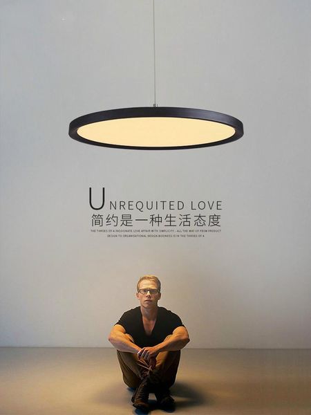 

modern restaurant light led chandelier simple creative nordic designer single head round white / black living room chandeliers
