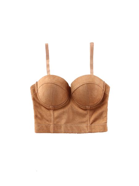 

2021 new le palais orgonal vintage fishbone 3d corset suede from the thin spaghetti straps t-shirts women's rz71, White