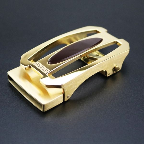 

yjae5 high grade stainless steel automaticinlay beltjade steel men's button high grade stainless automaticinlay agate beltjade acrylic, Black;brown