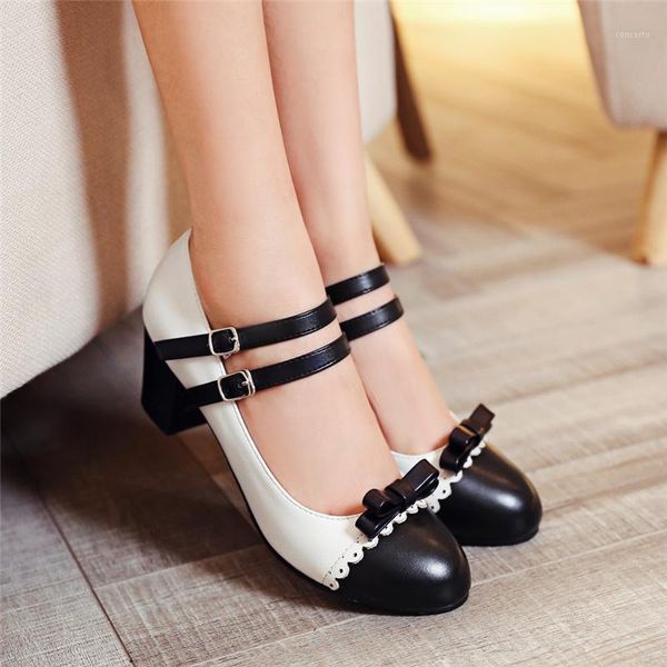 

karin 2021 big size 31-48 yellow blue mary janes square heels women shoes woman pink black sweet bowtie girls date pumps1