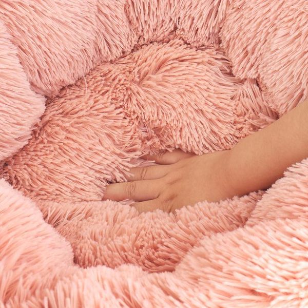 

long plush cat bed house soft round cat bed winter pet dog cushion mats for small dogs cats nest warm pupp bbydhh