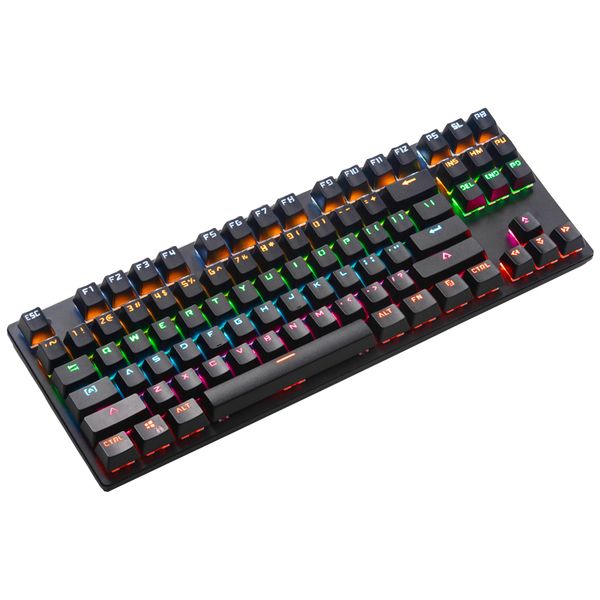 

keyboards k70 gaming mechanical keyboard game anti-ghosting rgb mix backlit blue switch 87key wired teclado mecanico for lappc