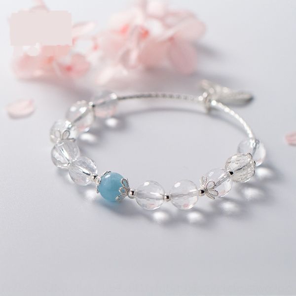 

s925 silver japanese korean diy bracelet style fishtail cut white crystal bracelet female diy hand jewelry c0247 hi80c, Golden;silver