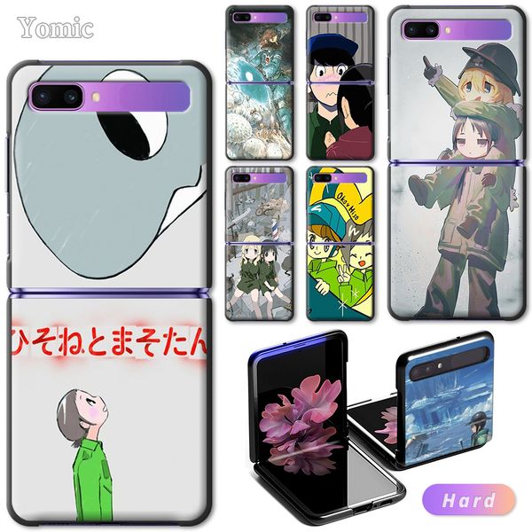 

hard case for samsung galaxy z flip 6.7" black mobile phone bag cover hisone masotan anime zflip 5g pc segmented protect shell