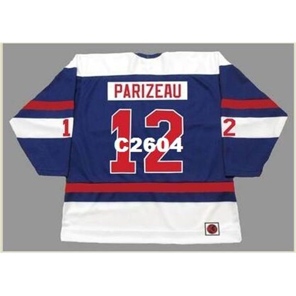 

men #12 michel parizeau quebec nordiques 1974 wha retro home hockey jersey or custom any name or number retro jersey, Black
