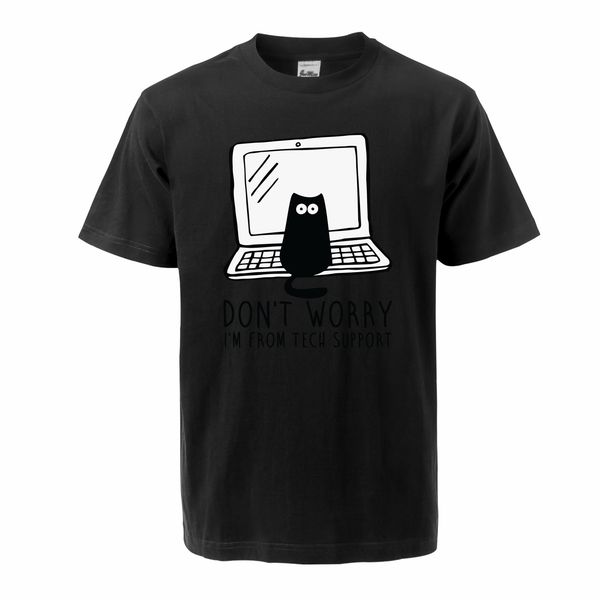 

cute cats t-shirts don't worry men t shirts japan anime tshirt men 100% cotton streetwear harajuku tee shirt homme tees, White;black
