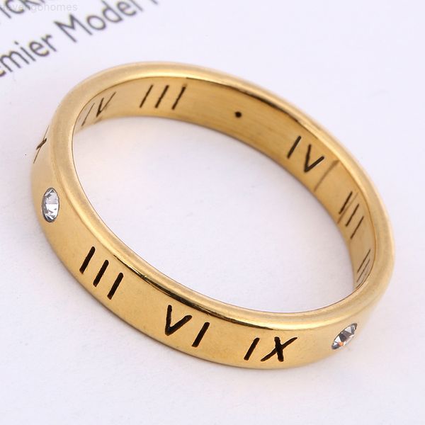 

30factory digital stainless steel drill ring roman, Slivery;golden