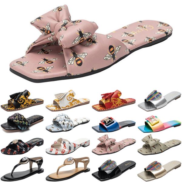 

luxury women slides slippers womens fashion sandals black red slide slipper flat flip flops size 37-42
