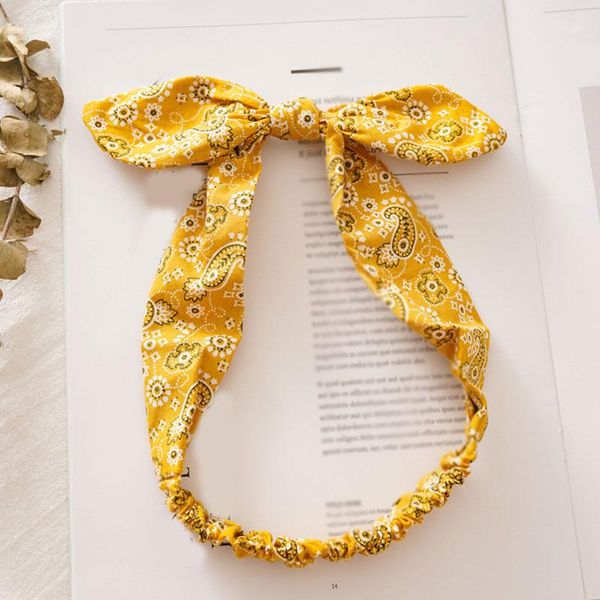

summer women knotted hair band headband cute rabbit ears floral print headband turban vintage female ponytail hair accessories q wmtcky