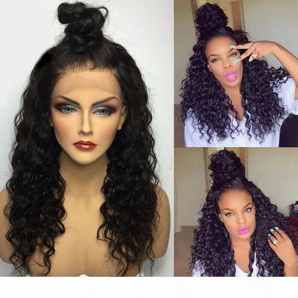 

brazilian human hair full lace wigs virgin hair curly glueless full lace wigs for black women lace front wigs with baby hair, Black;brown