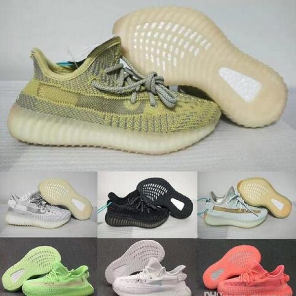 

kids kanye west antlia gid glow hyperspace clay black angel static v2 boys girls running shoes children sports sneakers 28-35