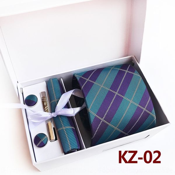 

xo3j necktie 7.5cm business casual neck ties for men wedding necktie for polyester business suits box new gravatas, Black;blue