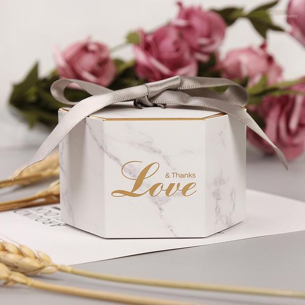 

gift wrap hexagon shape marble candy box wedding favors packaging bag paper for gifts decoration bags party favor1