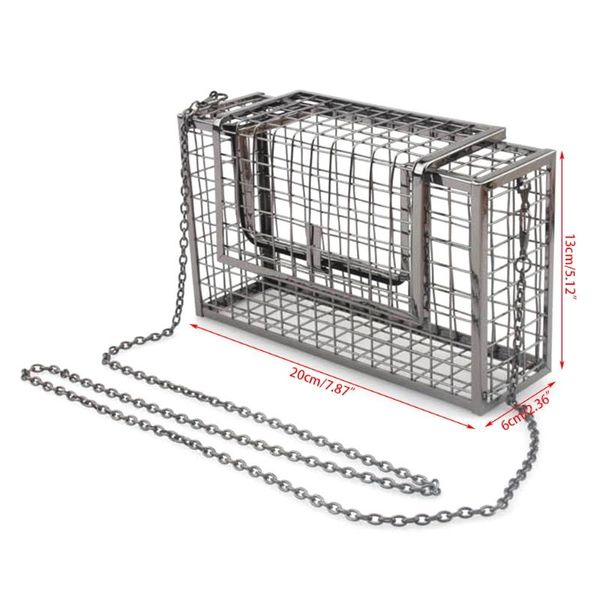 

thinkthendo metal hollow women's shoulder crossbody bags evening bag luxury lady bags cage fashion handbag clutch