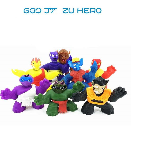 

goo decompression toys new hero super elastic animal action figure rubber man pinch music relief release toy
