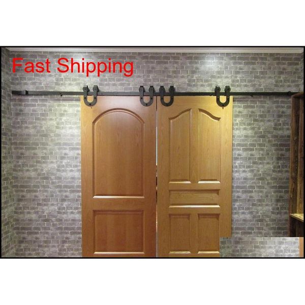 

biparting double sliding barn door heavy duty modern horseshoe design rustic steel wooden sliding barn door h qylgco bde_luck