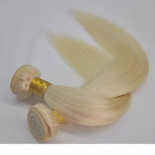 

grade 150g piece 2pcs lot 613 blonde bundles silk straight human hair bundles blonde virgin hair weave 3 bundles, dhl, Black