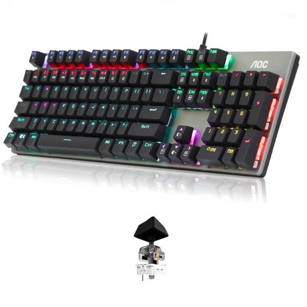 

keyboards 104 keys usb gaming mechanical ergonomic wired keyboard home office anti ghosting rgb backlight for deskwear resistance1