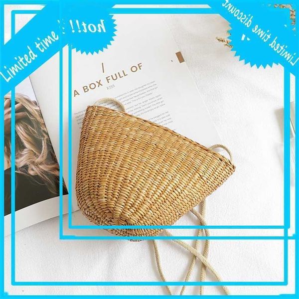 

summer seaside holiday straw versatile large shell mini leisure woven one shoulder messenger bag