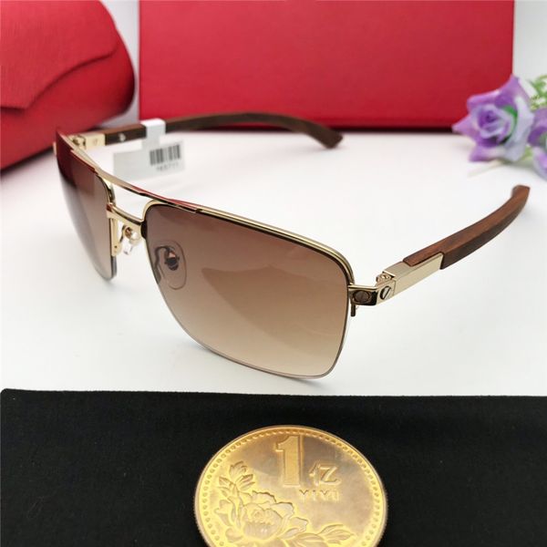 

trendy leisure brand classic famous fashion women luxury designer sunglasses retro metal wooden square men ladies sun glasses, White;black