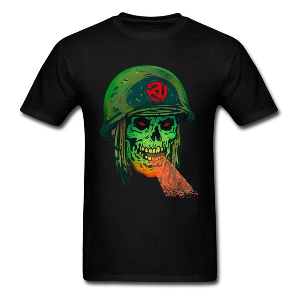 

design death soldier skull funny round collar pure cotton mens short sleeve hipster print hoodie designers t shirts sweatshirt