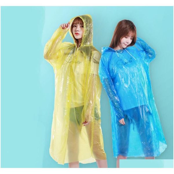 

disposable raincoats emergency waterproof rain coat poncho hiking camping hood clear transparent hood qyllsj sweet07