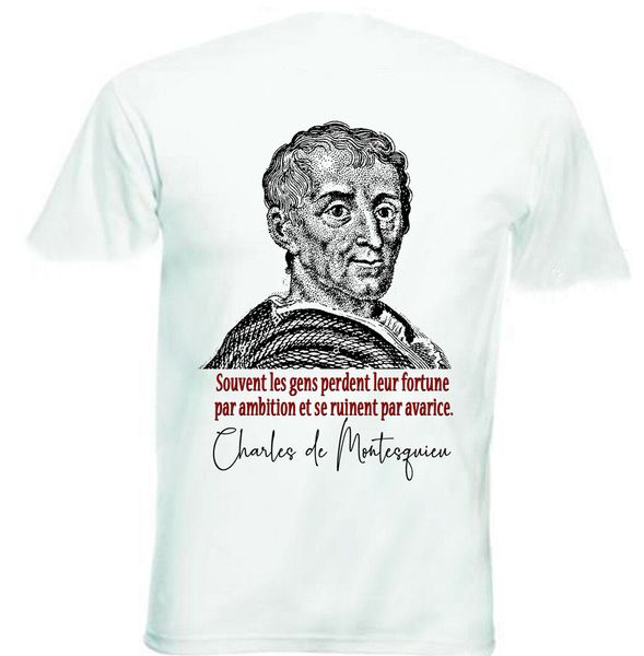 

charles de montesquieu avarice - black ringer cotton tshirt confortable tee shirt sport hooded sweatshirt hoodie