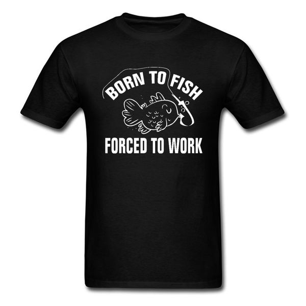 

sport 3d fish father t shirts born to fish forced to work men tshirt round collar 100% cotton fabric tees oversized