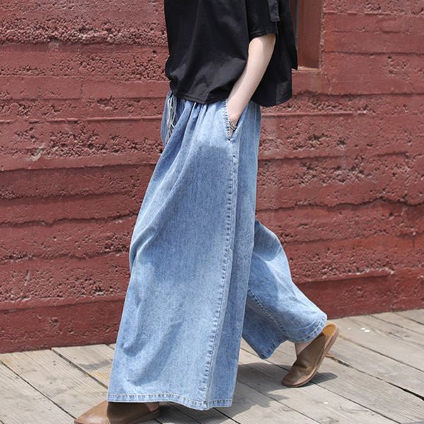 

[ewq] new spring summer elastic adjustable waist loose large size vintage eide leg pants women fashion tide ak33205 201109, Black;white