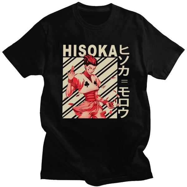 

спорт хисока morow hunter x hunter футболки для мужчин мягкий хлопок morou tshirt аниме манга hxh tee o-образным вырезом с коротким рукавом
