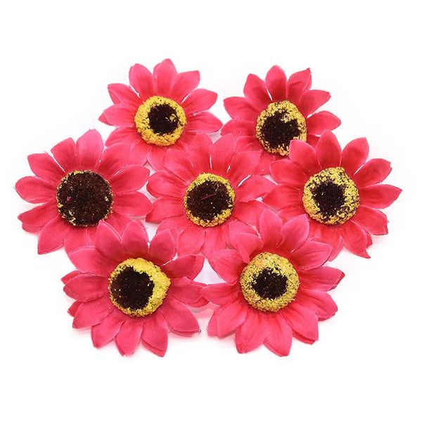 

festival wedding artificial 7cm 50pcs scrapbooking crafts flowers sunflower decoration home accessories supplies gerbera party bbywop