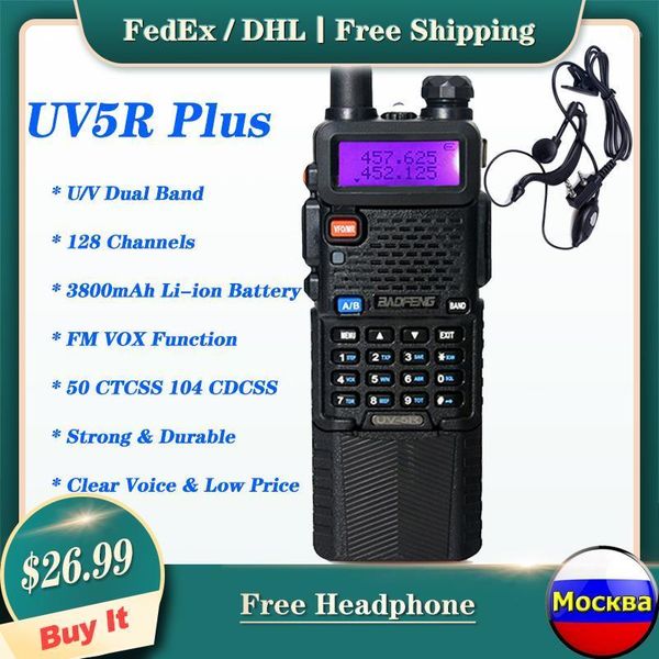 

walkie talkie baofeng uv-5r 5w/8w powerful handheld upgrade uv5r 3800mah cb ham radio 10km transceiver portable hunting1