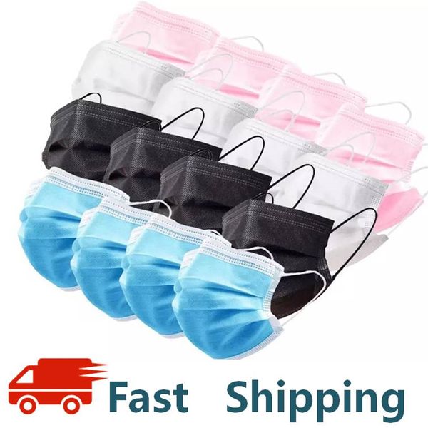 

layer face non woven filter cloth 3 safe masks disposable protective mouth mask mascarillas 48 hour shipping